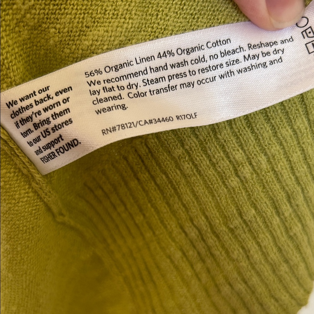 Eileen Fisher Light Green V-Neck Tunic M - Picture 4 of 4